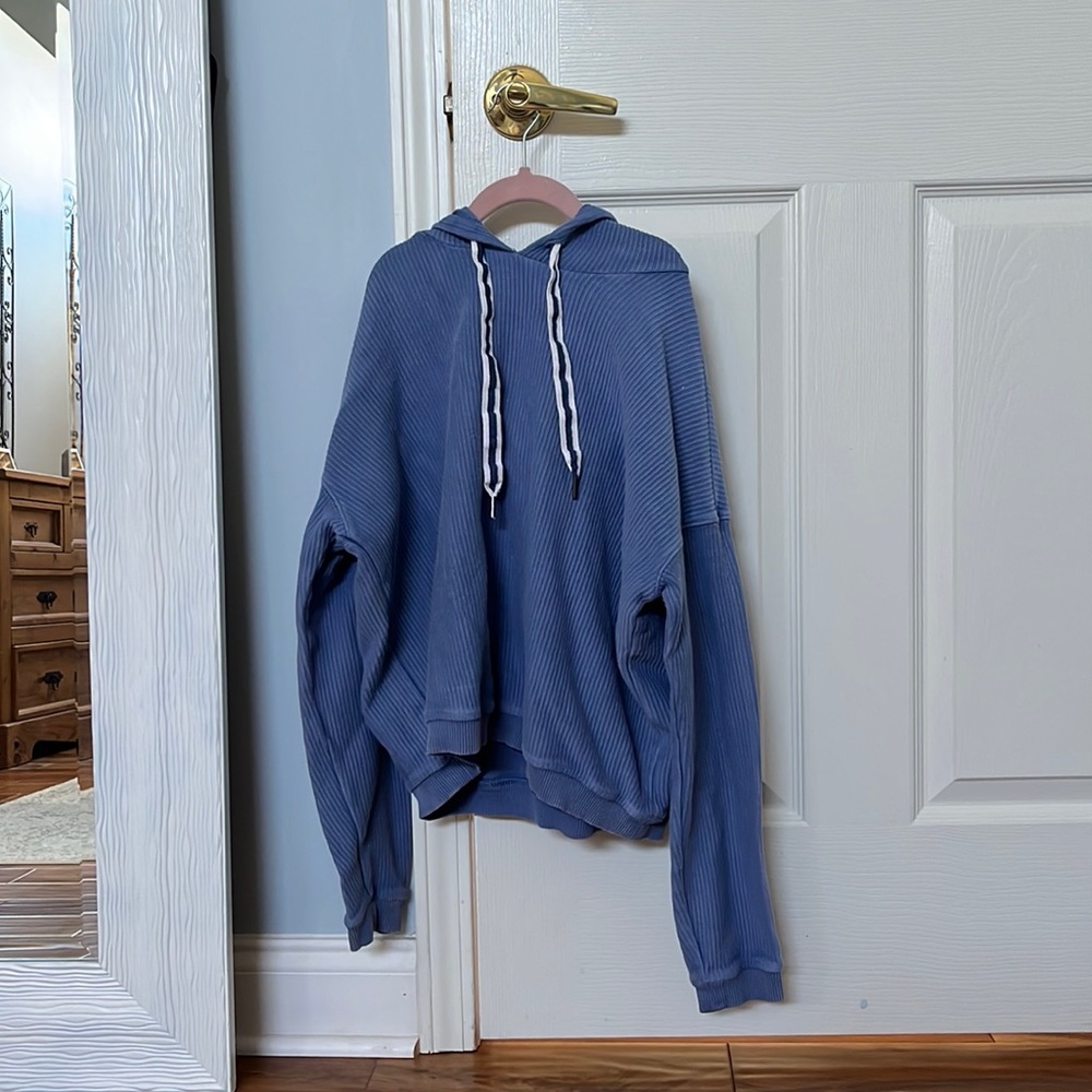 Aerie XS blue ribbed hoodie